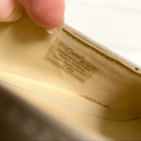 ARA Leather Pewter Shimmer Wingtip Loafers Size 8.5 - Picture 10 of 11